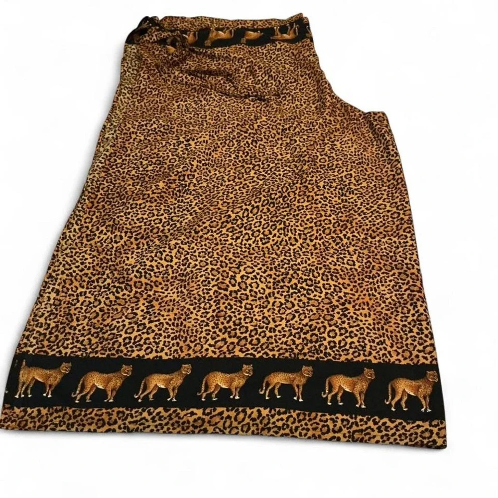 Brown and black cheetah print cover-up wrap #beach #resortwear #summer #safari‎